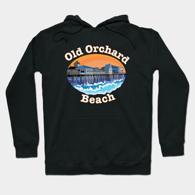 Old Orchard beach Pier Hoodie by ACGraphics